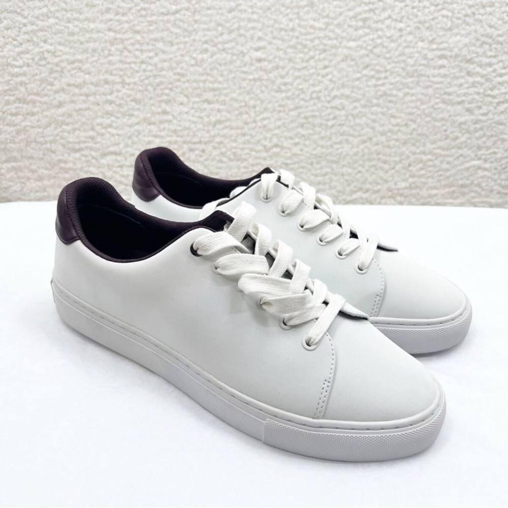 Tory Burch White and Burgundy Sneakers